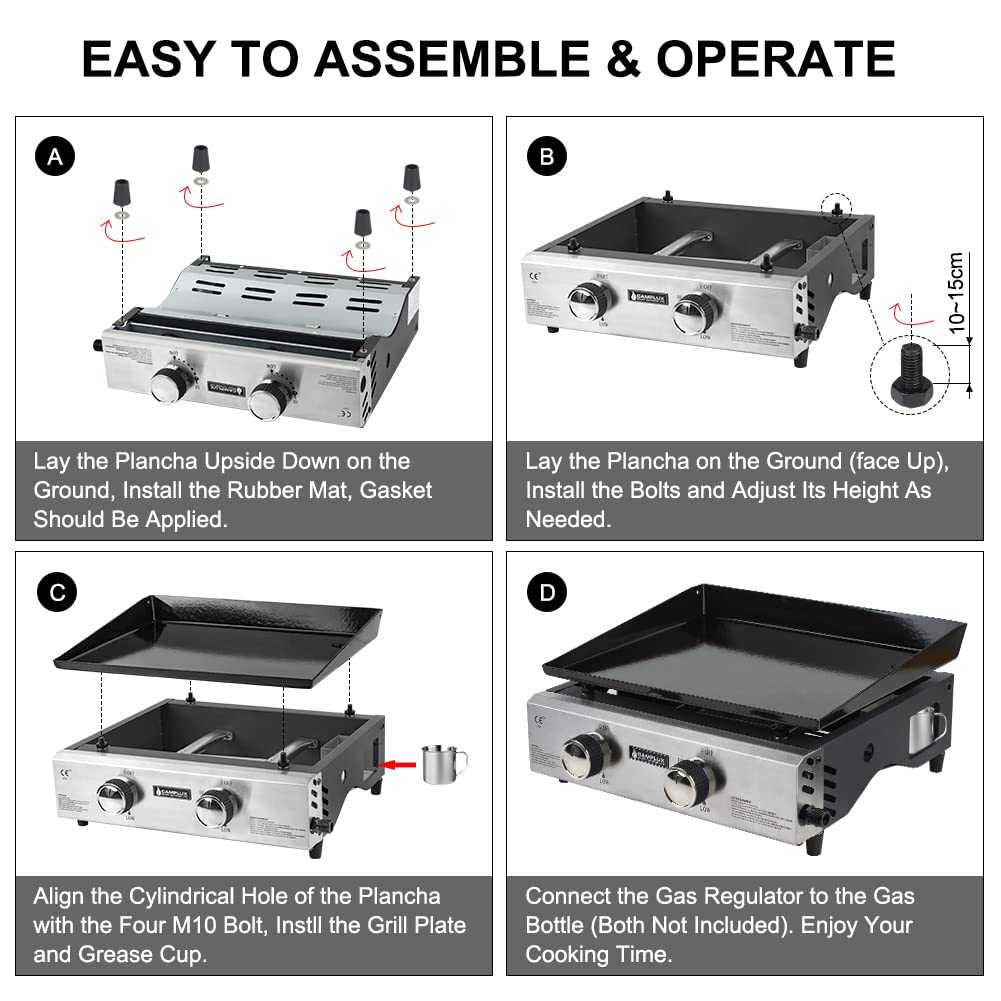 Camplux GP102S Tragbarer Gasgrill Edelstahl, 2 Brenner, 1700cm², ideal zum Kochen im Freien und Camping - Xtrusion Overland