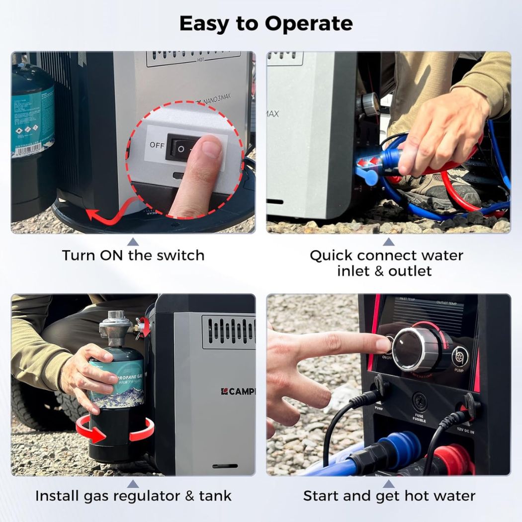 Camplux Nano 3 Max Portable Propane Hot Water System - Xtrusion Overland