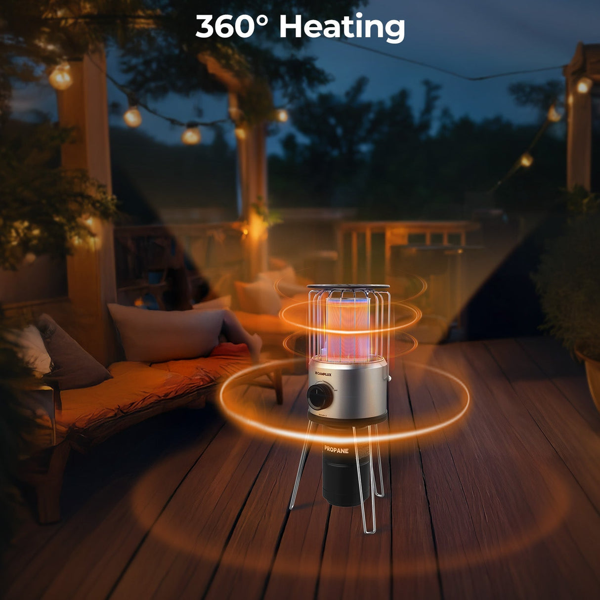 Camplux Nano Air 2, Portable Compact Design for Camping and Patio, Outdoor Propane Heater, Easy Setup - Xtrusion Overland
