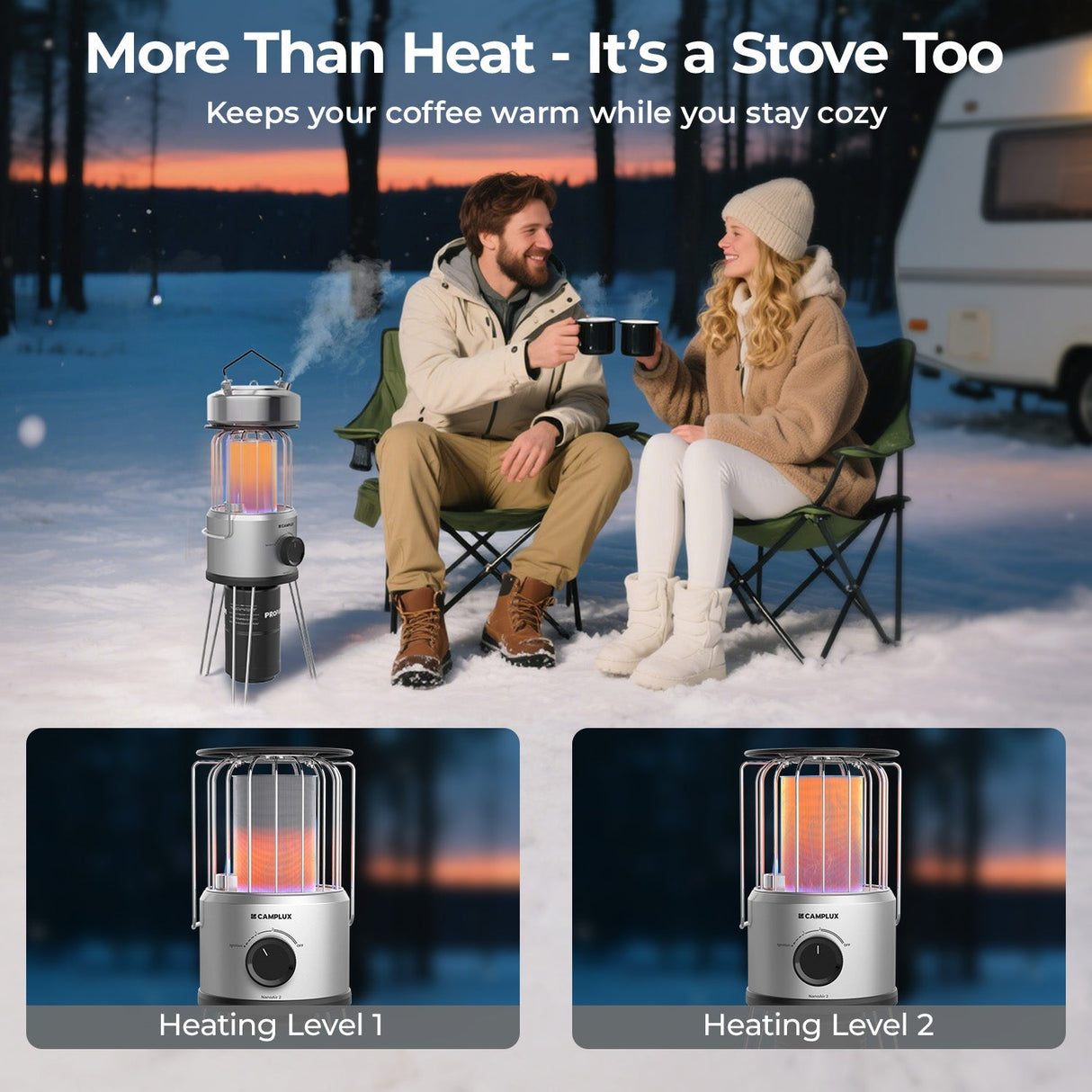 Camplux Nano Air 2, Portable Compact Design for Camping and Patio, Outdoor Propane Heater, Easy Setup - Xtrusion Overland