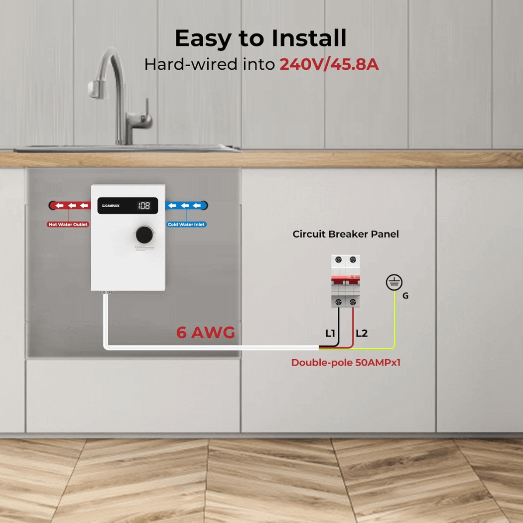 Camplux On Demand Electric Tankless Water Heater 11kW | White - Xtrusion Overland