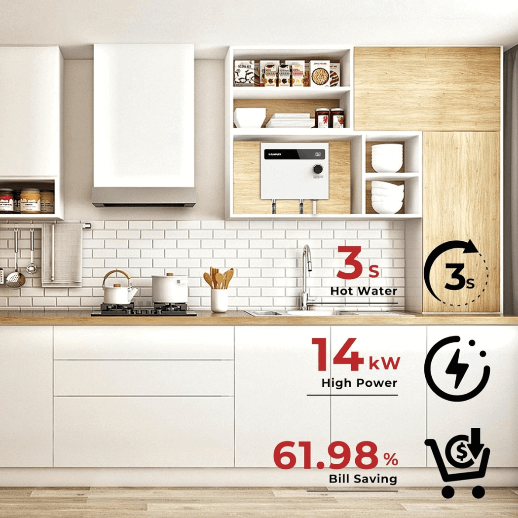 Camplux On Demand Electric Tankless Water Heater 14kW | White - Xtrusion Overland