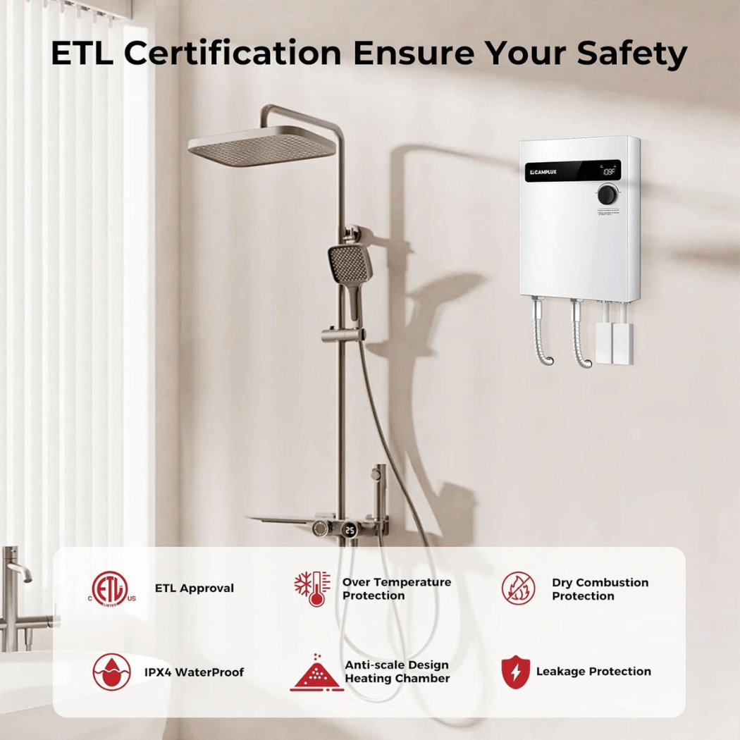 Camplux On Demand Electric Tankless Water Heater 24kW | White - Xtrusion Overland
