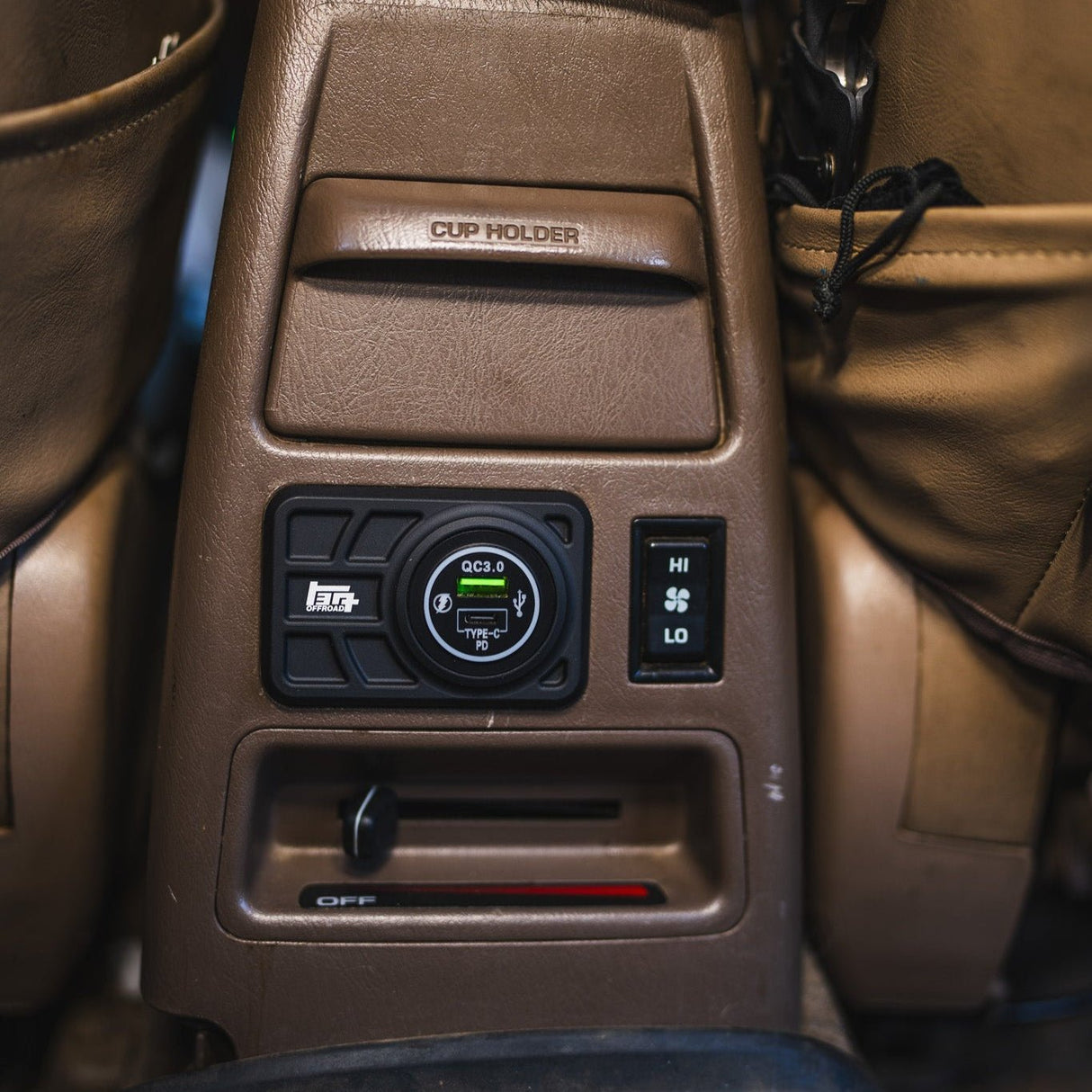 Center Console USB 12V Power Panel | Billet Aluminum | Replaces Ashtray | 1996 - 2002 4Runner - Xtrusion Overland