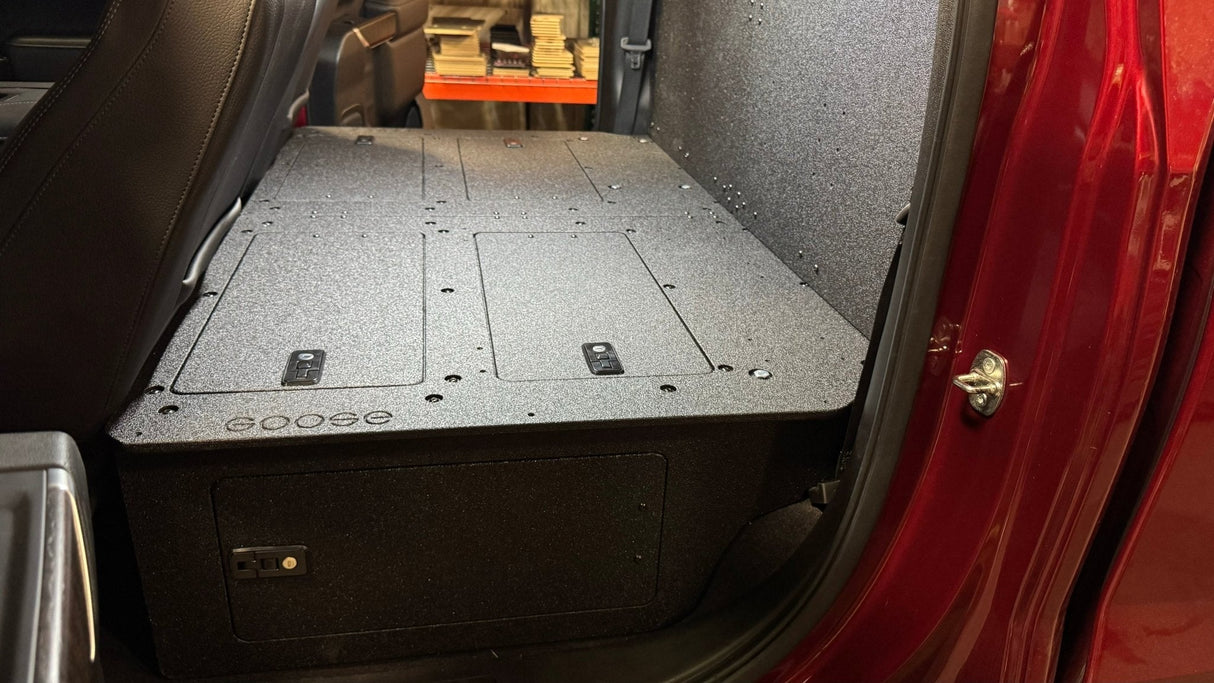 CHEVY - SILVERADO - 4TH GEN - GMC - SIERRA - 2019 - PRESENT - 5TH GEN - EXPLORE SERIES - CREW CAB - SEAT DELETE PLATE SYSTEM - SECOND ROW - 100% - Xtrusion Overland