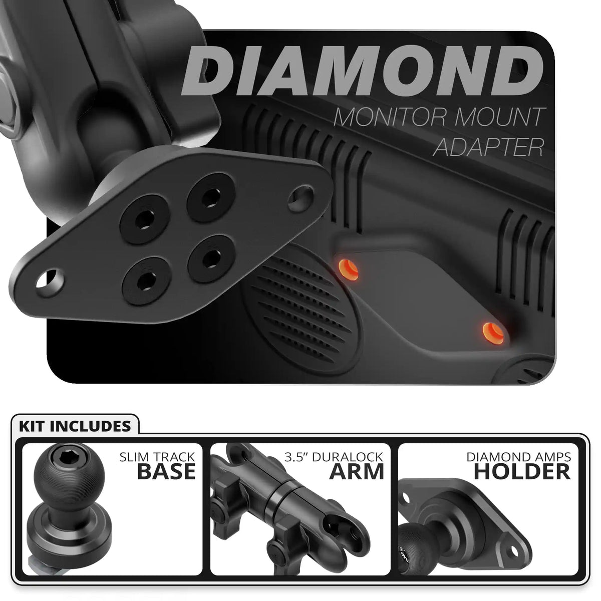 Diamond AMPS | Slim Track Base | 3.5" DuraLock Arm - Xtrusion Overland