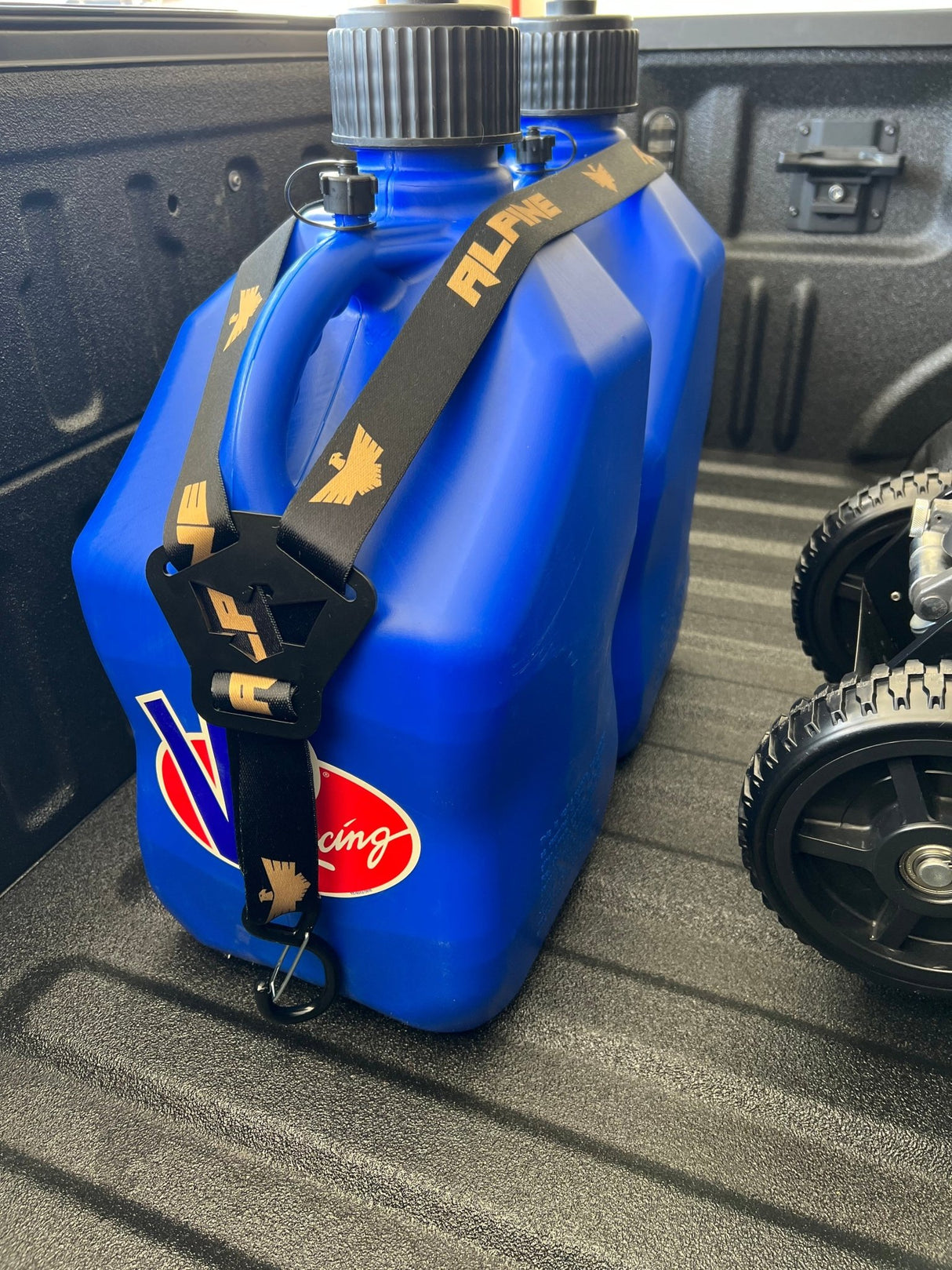 Dual Y Fuel Jug Strap - Gold and Black - Xtrusion Overland