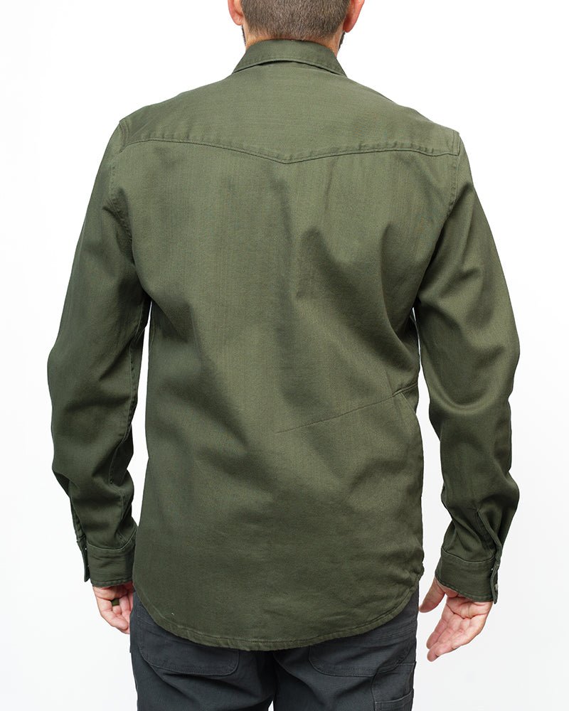 Earl Denim Shirt - Dusty Olive - Xtrusion Overland