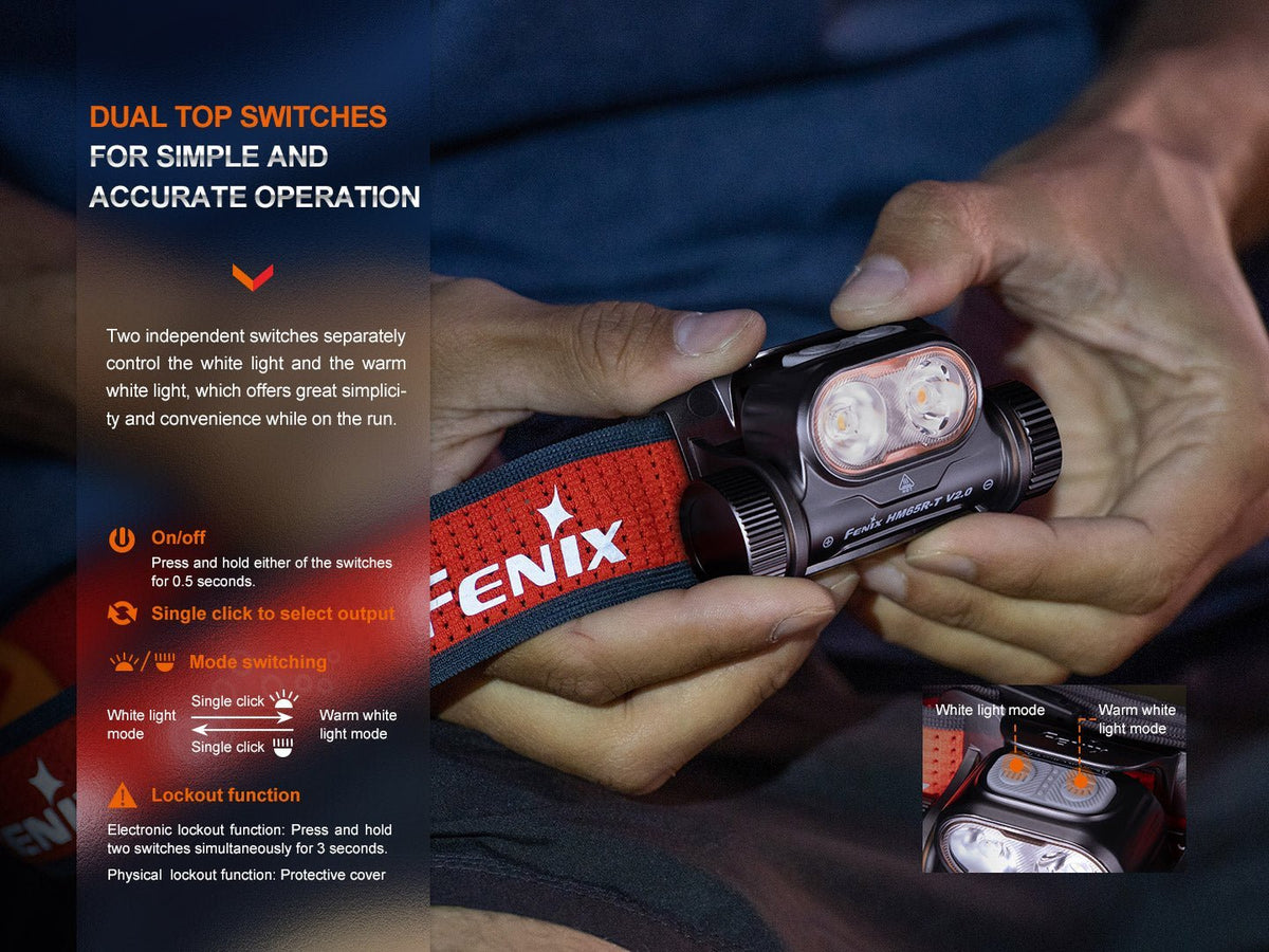 Fenix HM65R-T V2 Rechargeable Lightweight Trail Running Headlamp - Xtrusion Overland