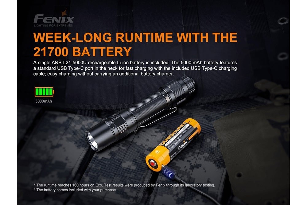 Fenix PD36 TAC Tactical Flashlight - 3000 Lumens - Xtrusion Overland