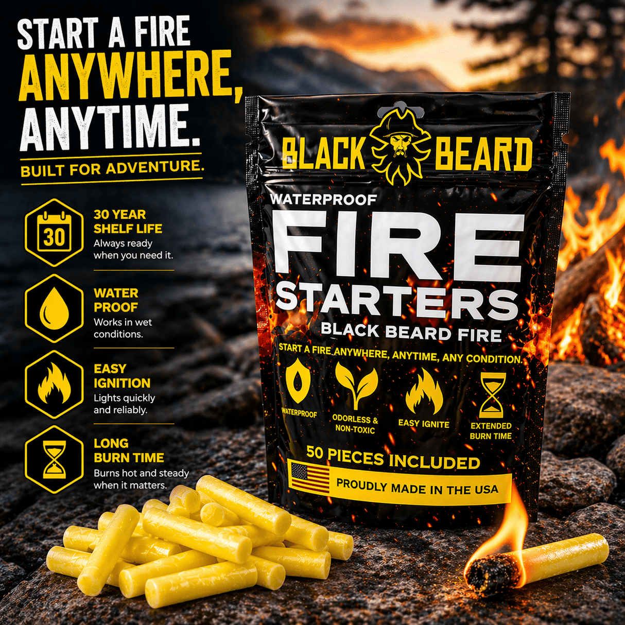 Fire Plugs - Fire Starter Tinder - Xtrusion Overland
