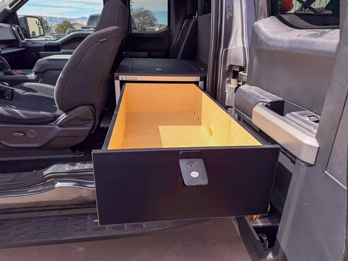 Ford - F150 - 2015 - Present - 13th - 14th Gen - Super Cab - without the center mounted B&O Subwoofer - Explore Series - Single Drawer Module - With Fitted Top Plate - Xtrusion Overland