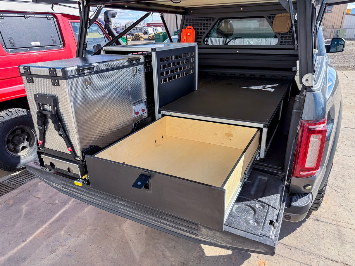 Ford F150 Raptor 2015-2020 2nd Gen. SuperCrew - Truck Bed Sleep Deck Drawer with Cubbie - Xtrusion Overland