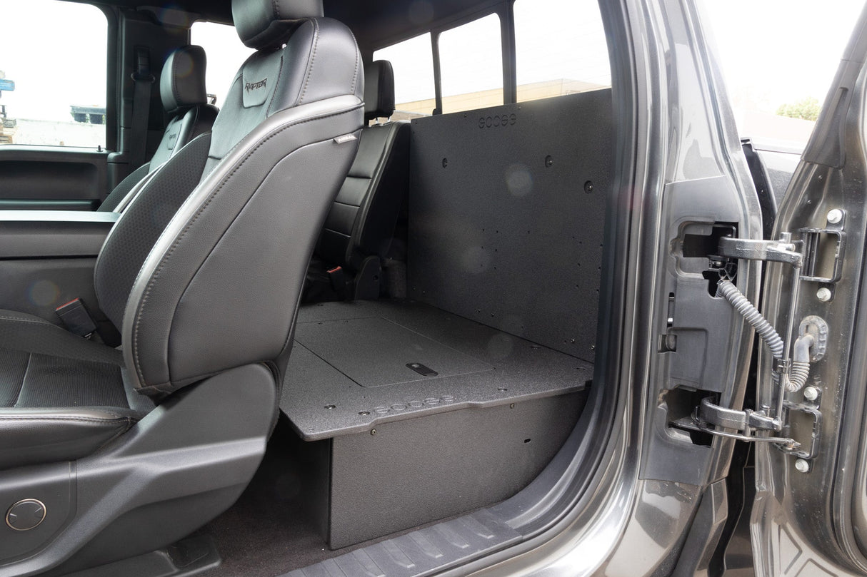 Ford Super Duty F250 - F550 2017 - Present 4th & 5th Gen. Super Cab - Second Row Seat Delete Plate System - Xtrusion Overland