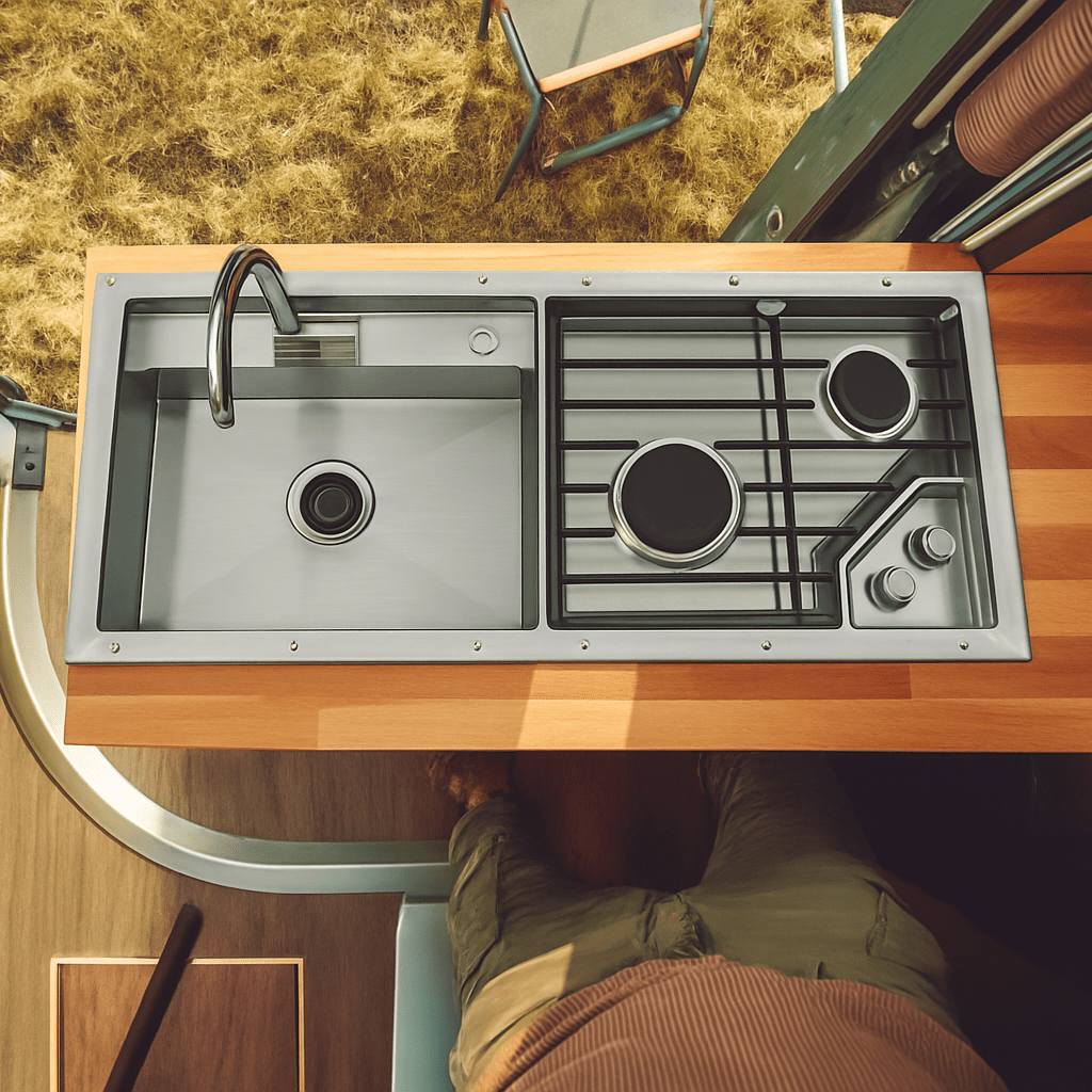 Hitch Kitchen Insert with Sink, Dual Burners & Water Pump - Xtrusion Overland