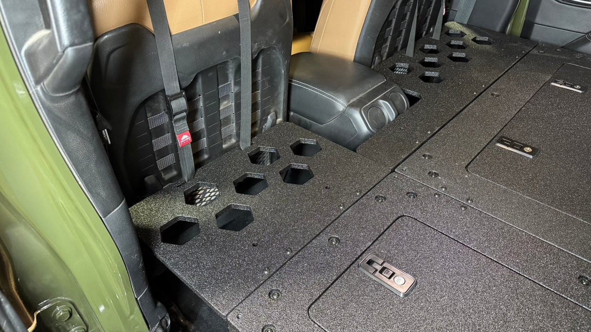 Jeep Wrangler 2018 - 2023 JLU 4 Door - Second Row Seat Delete Plate System - 8" or 10" Module Based - Xtrusion Overland