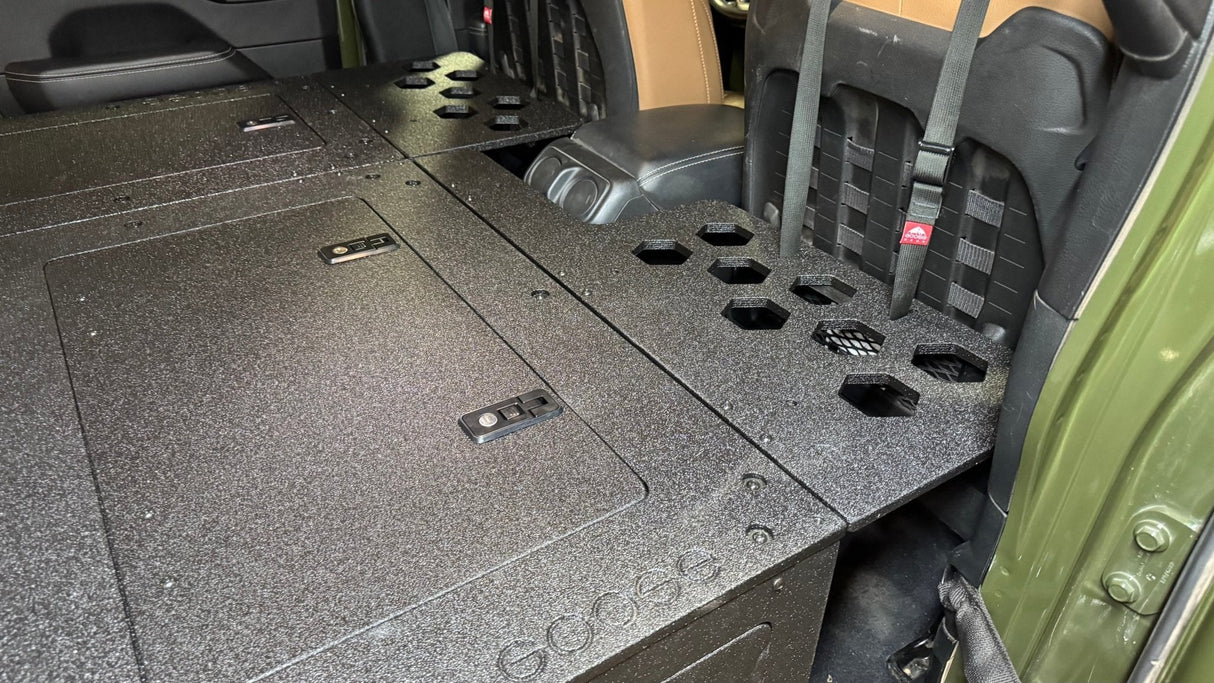 Jeep Wrangler 2018 - 2023 JLU 4 Door - Second Row Seat Delete Plate System - 8" or 10" Module Based - Xtrusion Overland