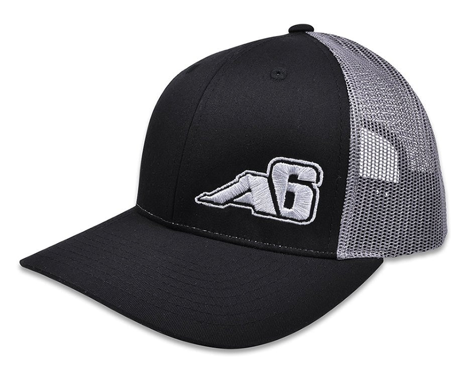 Low Pro Trucker Snap - Back Hat - Black/Grey with A6™ Embroidered Logo - Xtrusion Overland