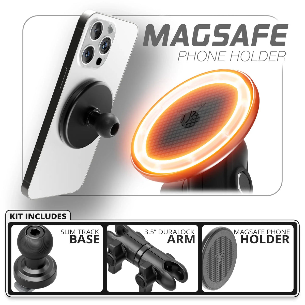 MagSafe Phone Holder | Slim Track Base | 3.5" DuraLock Arm - Xtrusion Overland