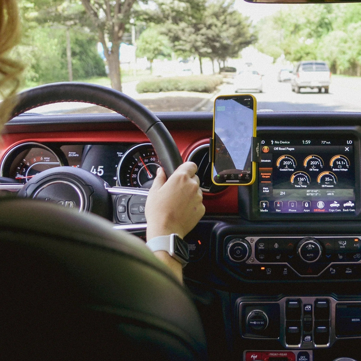 OFFROAM Jeep Wrangler JL | Gladiator JT (2018-2023) Airvent Phone Mount - Xtrusion Overland