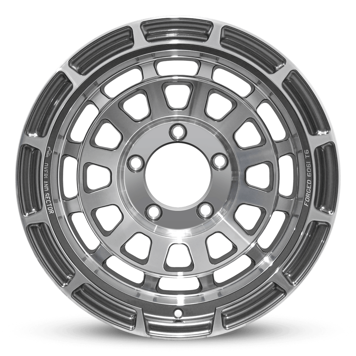 Overland Sector Badlander Forged 17x9 +0 5x139.7mm 108mm Gloss Gun Metal Machined Face - Xtrusion Overland