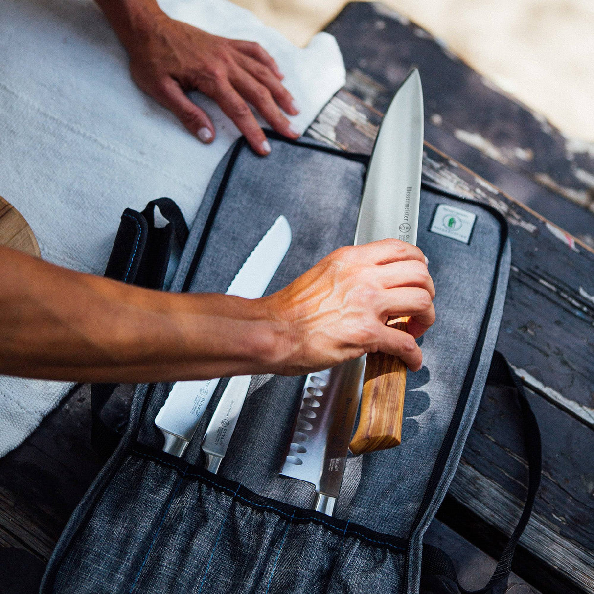 Preservation Heather Gray Knife Roll - 5 Pocket - Xtrusion Overland