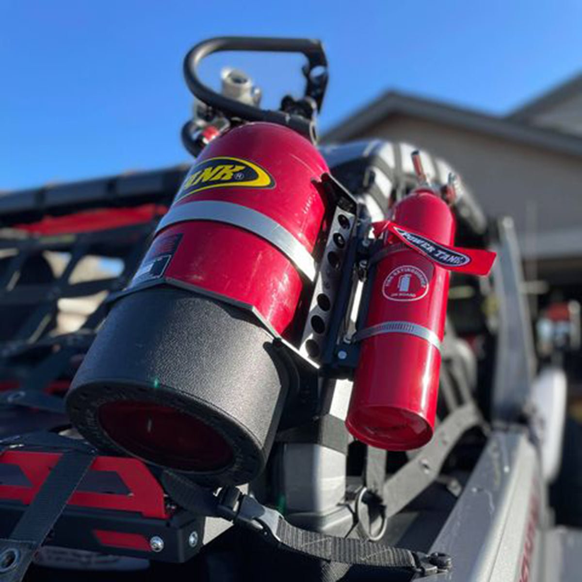 Quick - Release Bracket - 2.5 lb ABC Fire Exinguisher, Power Shot, Pro Eagle Phoenix CO2 Jack - Xtrusion Overland