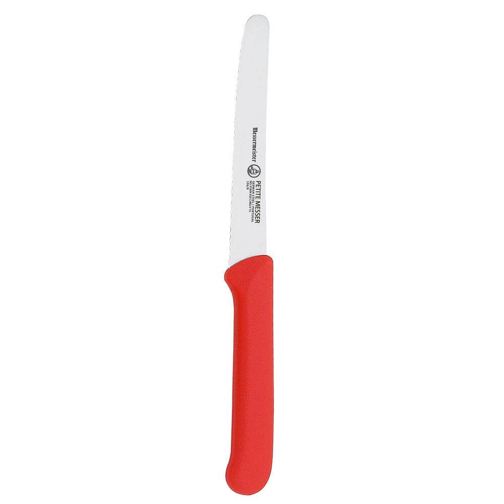 Red Serrated Tomato Knife with Matching Sheath - 4.5" - Xtrusion Overland