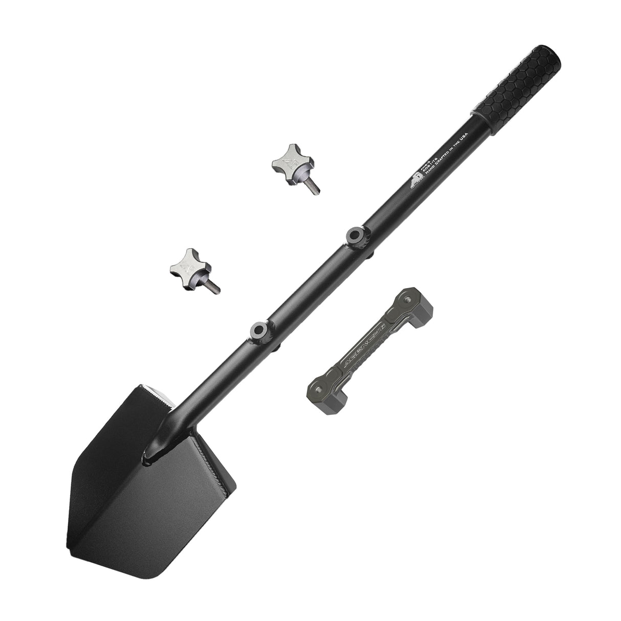 Shovel / Mount Combo - Black LONG Shovel / Grey SSM with Knobs - Xtrusion Overland
