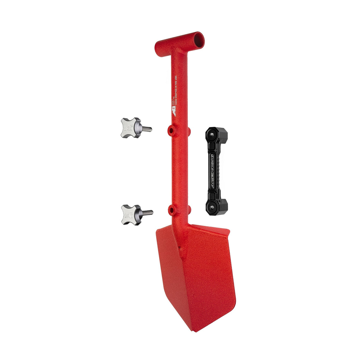 Shovel / Mount Combo - Red Mini Shovel / Black SSM with Knobs - Xtrusion Overland