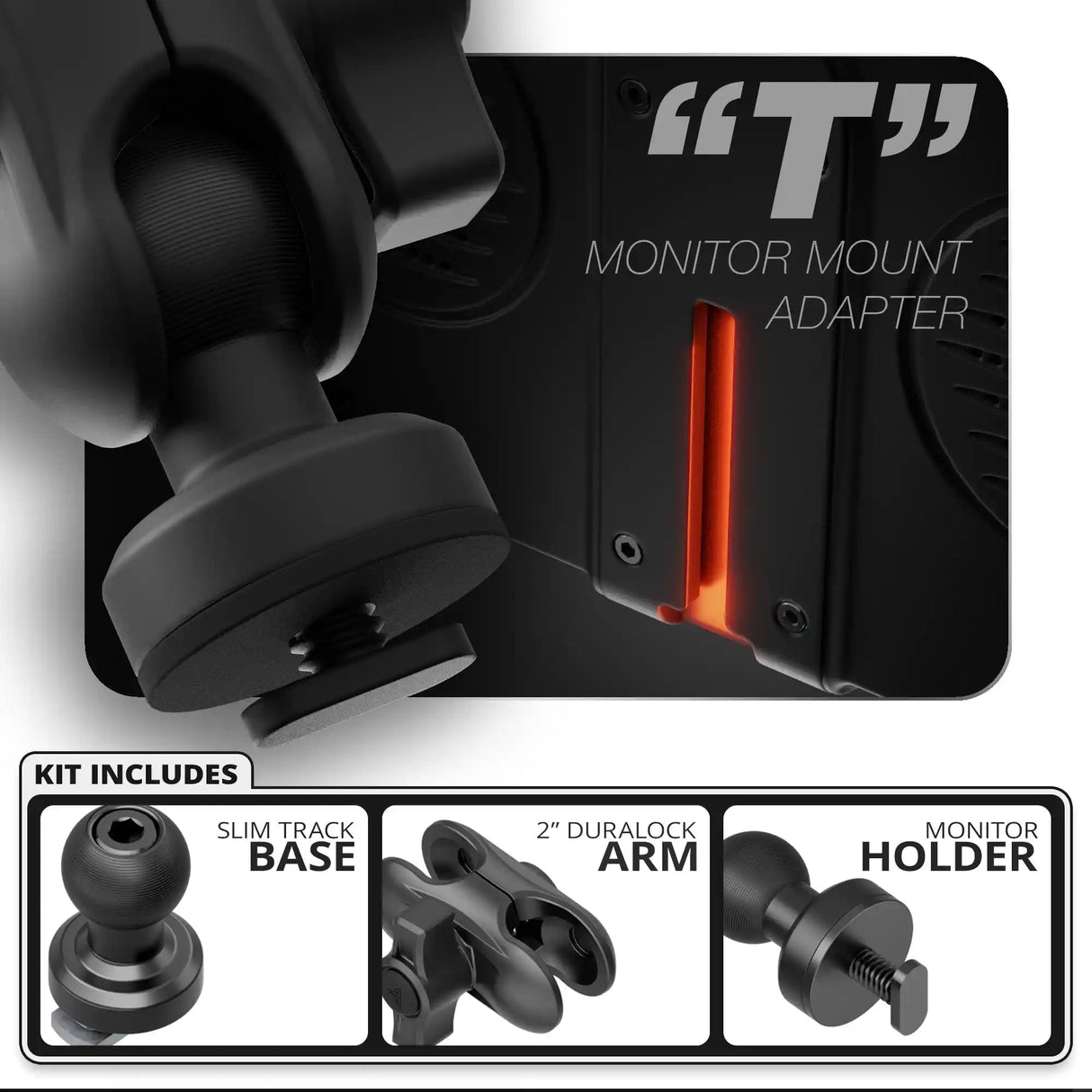 Single T Screw | Slim Track Base | 2" DuraLock Arm - Xtrusion Overland