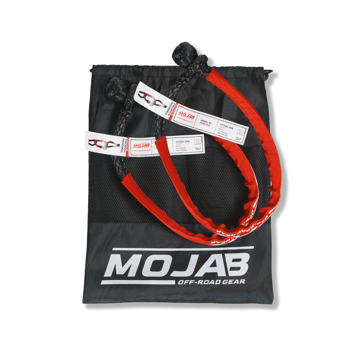 Soft Shackle 1/4'' x 24'' with sleeve and bag (Set of 2 Shackles) (Lifetime Warranty) - Xtrusion Overland