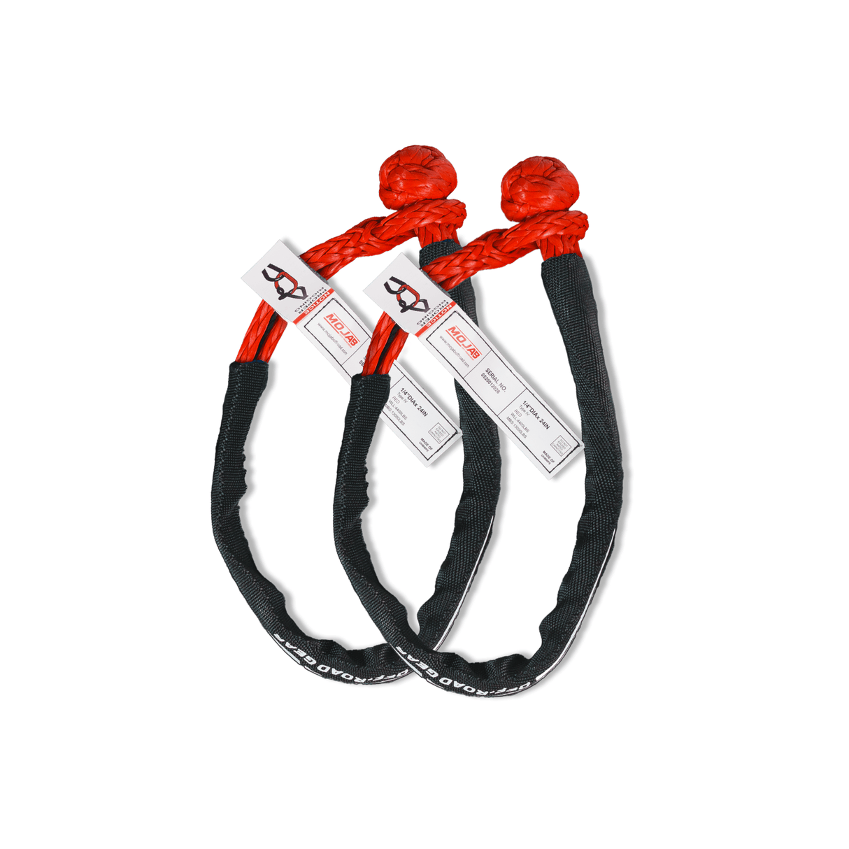 Soft Shackle 1/4'' x 24'' with sleeve and bag (Set of 2 Shackles) (Lifetime Warranty) - Xtrusion Overland
