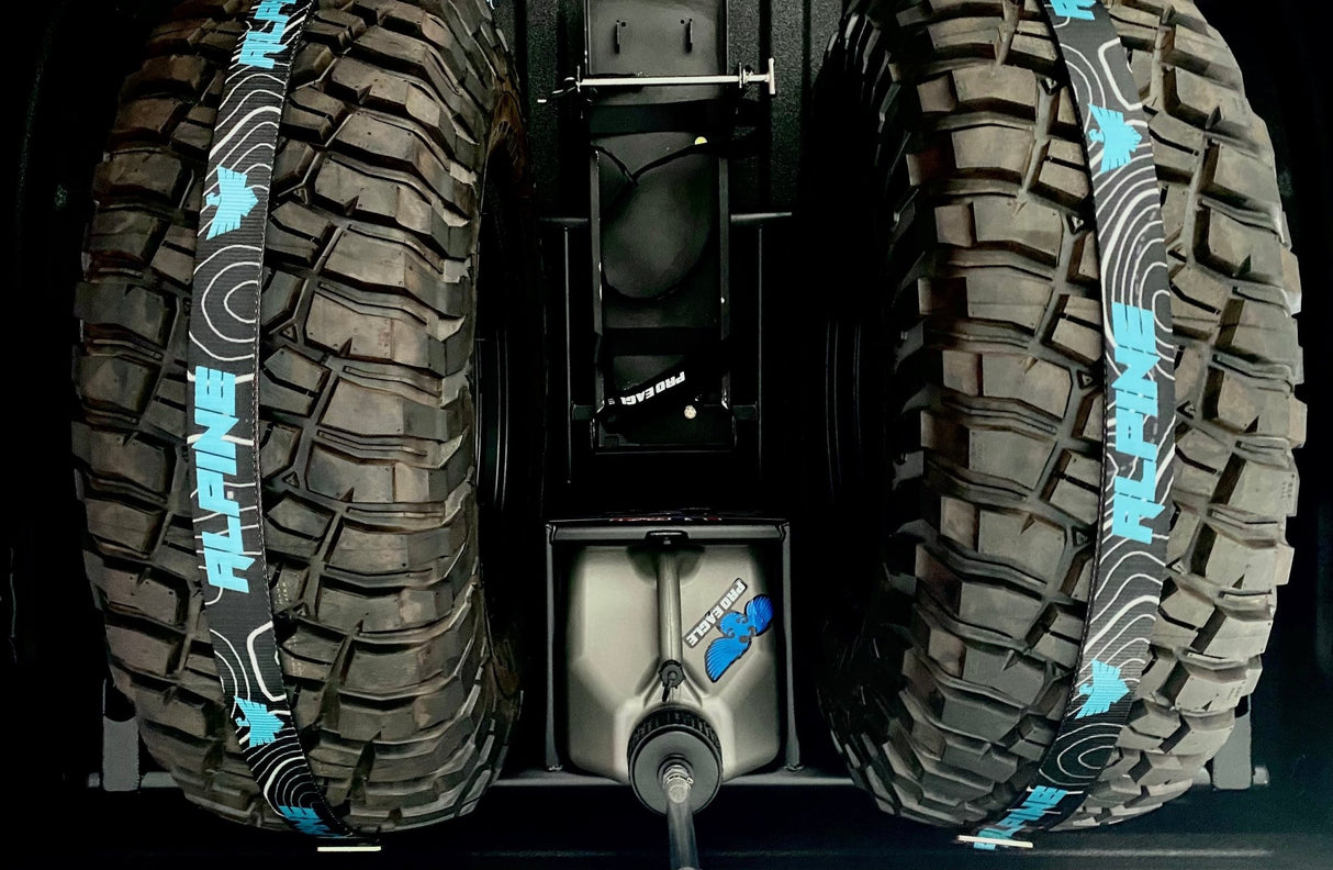 Teal Topography Tire Tie Down (Single Strap) - Xtrusion Overland