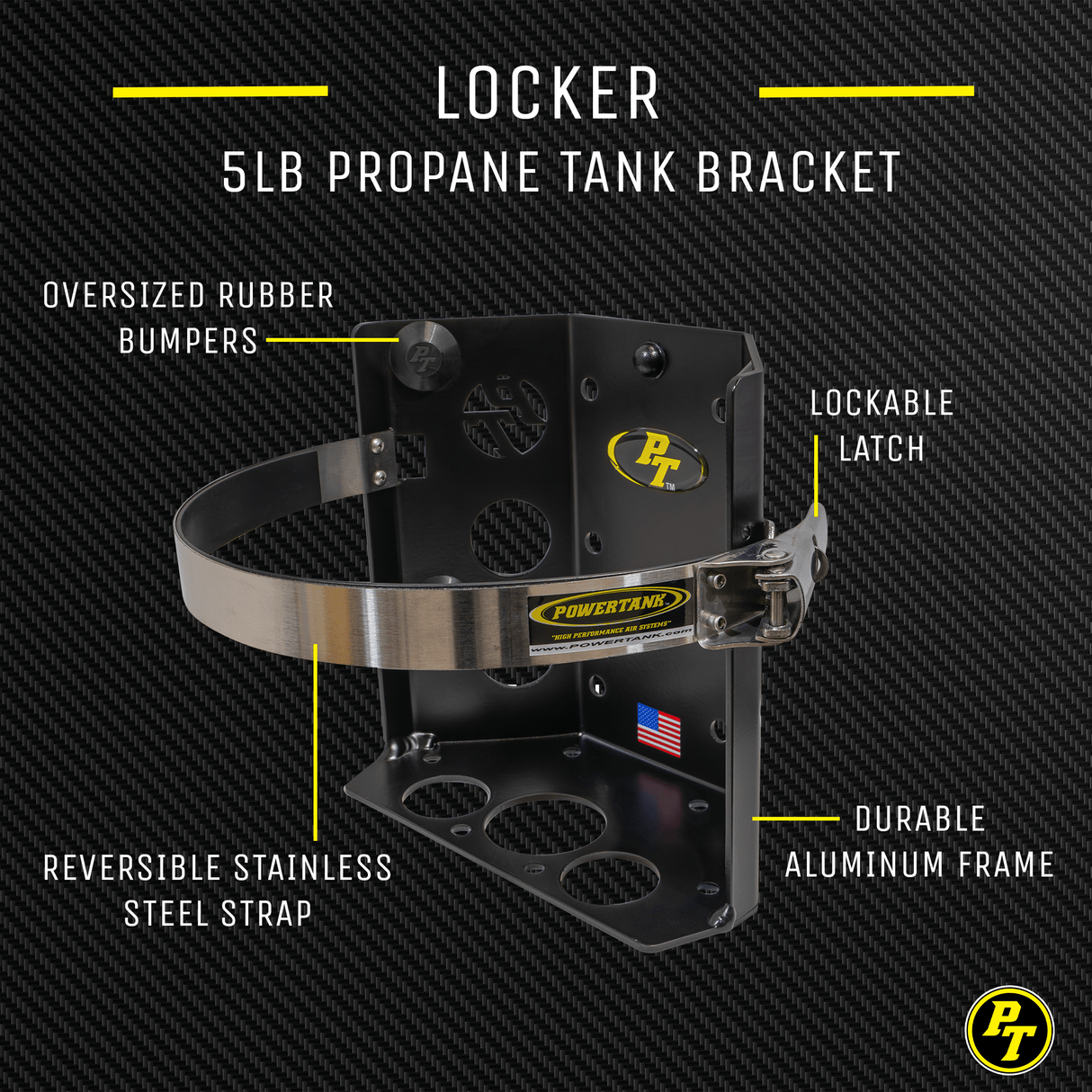Teton LOCKER Propane Tank Bracket for 5 lb LP Bottle 8 in Diameter - Xtrusion Overland