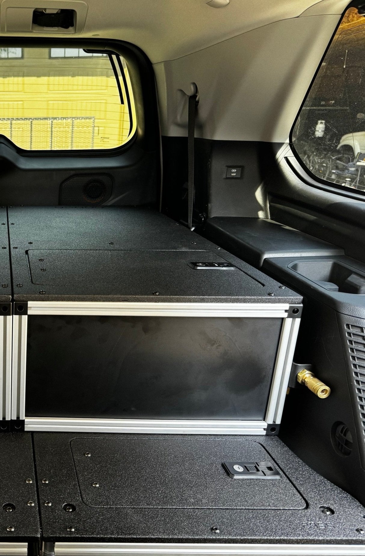 Toyota - Sequoia - 2023 - Present - 3rd Gen - Explore Series - Single Drawer - 19 - 3/16" Width x 38" Deep x 10" High - Drawer Module with Short Drawer 20" and Storage Space Behind Drawer - Xtrusion Overland