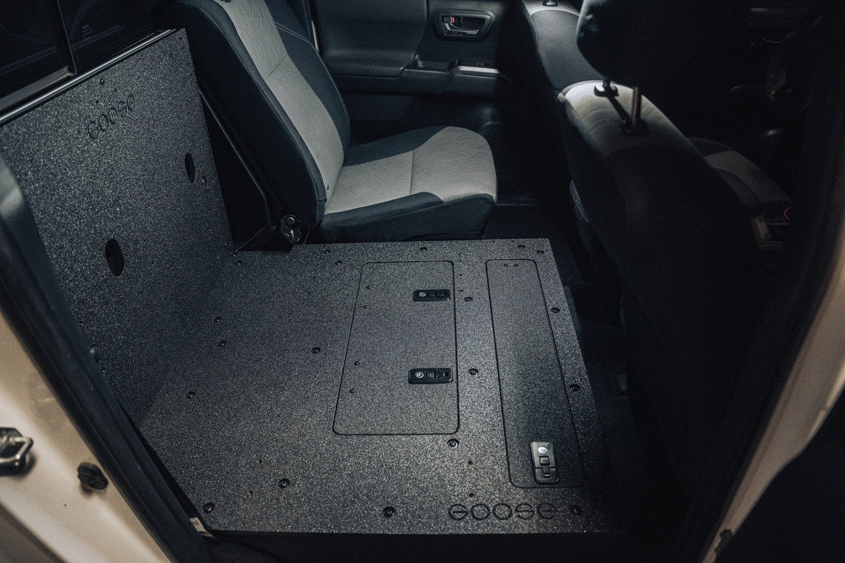 Toyota Tacoma 2005 - 2023 2nd and 3rd Gen Double Cab Version 2 - Second Row Seat Delete Plate System - Xtrusion Overland