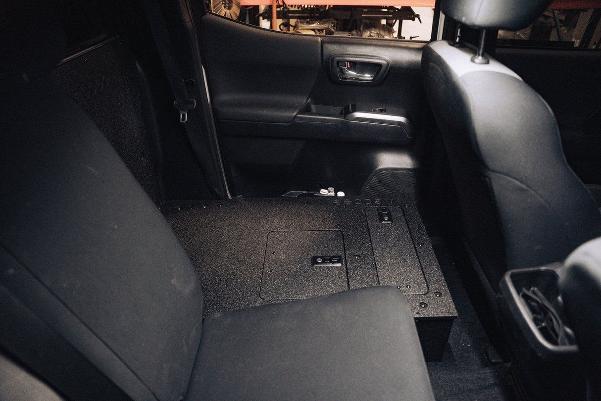 Toyota Tacoma 2005 - 2023 2nd and 3rd Gen Double Cab Version 2 - Second Row Seat Delete Plate System - Xtrusion Overland