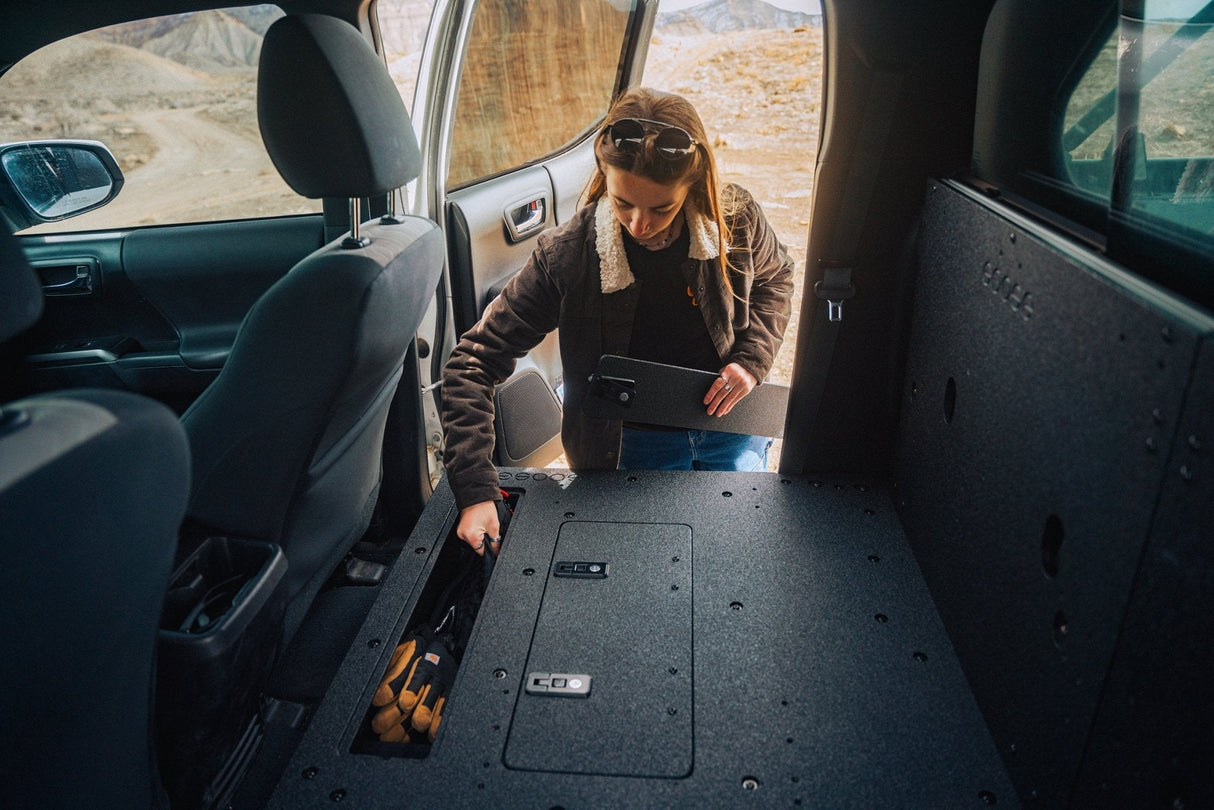 Toyota Tacoma 2005 - 2023 2nd and 3rd Gen Double Cab Version 2 - Second Row Seat Delete Plate System - Xtrusion Overland