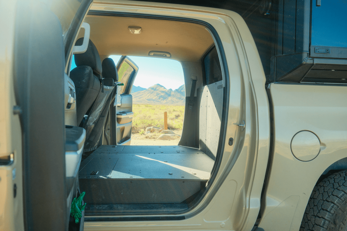 Toyota Tundra 2014-2021 2.5 Gen. CrewMax - Second Row Seat Delete Plate System - Xtrusion Overland