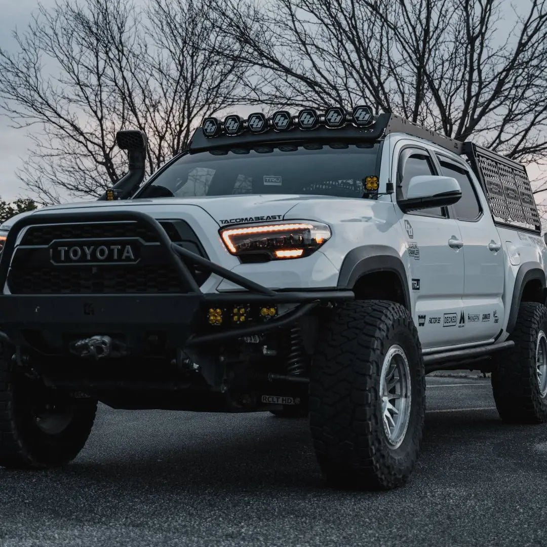 XTR Offroad Roof Rack with Baja Design 7XL Linkable Light Faring (2016 - 2023 Toyota Tacoma) - Xtrusion Overland