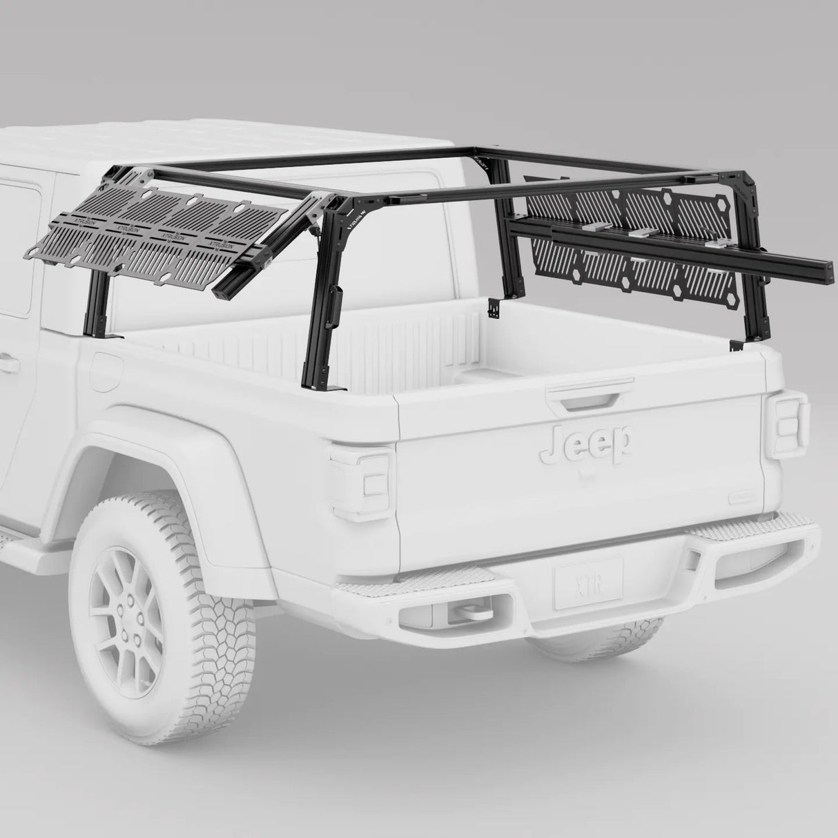 XTR1 Bed Rack for Jeep Gladiator with RuggedRidge Armis w/MaxTrack Rails - Xtrusion Overland