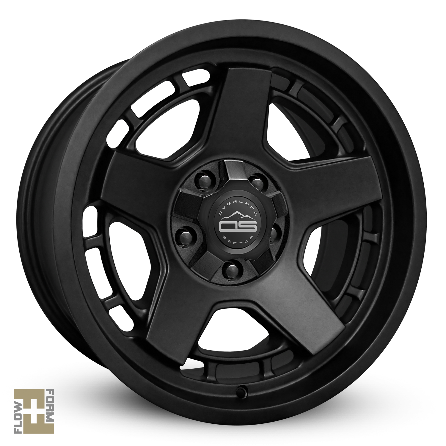Black satin overland heavy duty 4x4 wheel