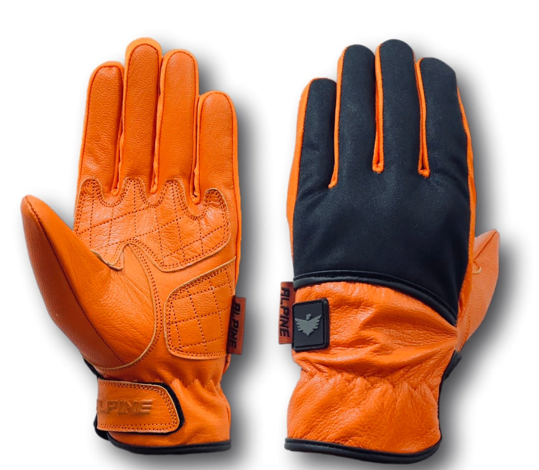 CLEARANCE- Orange Leather Gloves