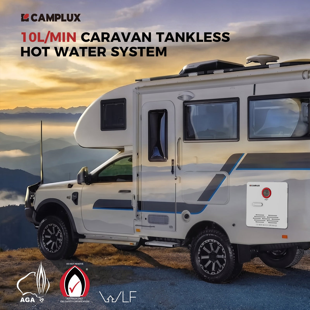 Camplux Classic 65,000 BTU RV Tankless Water Heater 2.64 GPM-White