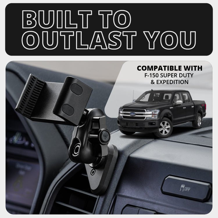 ‘15-‘20 Ford F-150, ‘17-‘22 Super Duty, ‘18-‘21 Expedition LINK™ Vent Mount Bracket With 20LITE Phone Holder | (See Compatibility Info For Year/Trim Details) | Choose Your Arm Length - Xtrusion Overland