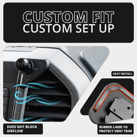 ‘15-‘20 Ford F-150, ‘17-‘22 Super Duty, ‘18-‘21 Expedition LINK™ Vent Mount Bracket With MagSafe Phone Holder | 2" Arm | (See Compatibility Info For Year/Trim Details) - Xtrusion Overland