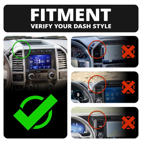 ‘15-‘20 Ford F-150, ‘17-‘22 Super Duty, ‘18-‘21 Expedition (See Compatibility Info For Year/Trim Details) Tackform Slim Track Dash Bracket With MagSafe Phone Mount - Xtrusion Overland