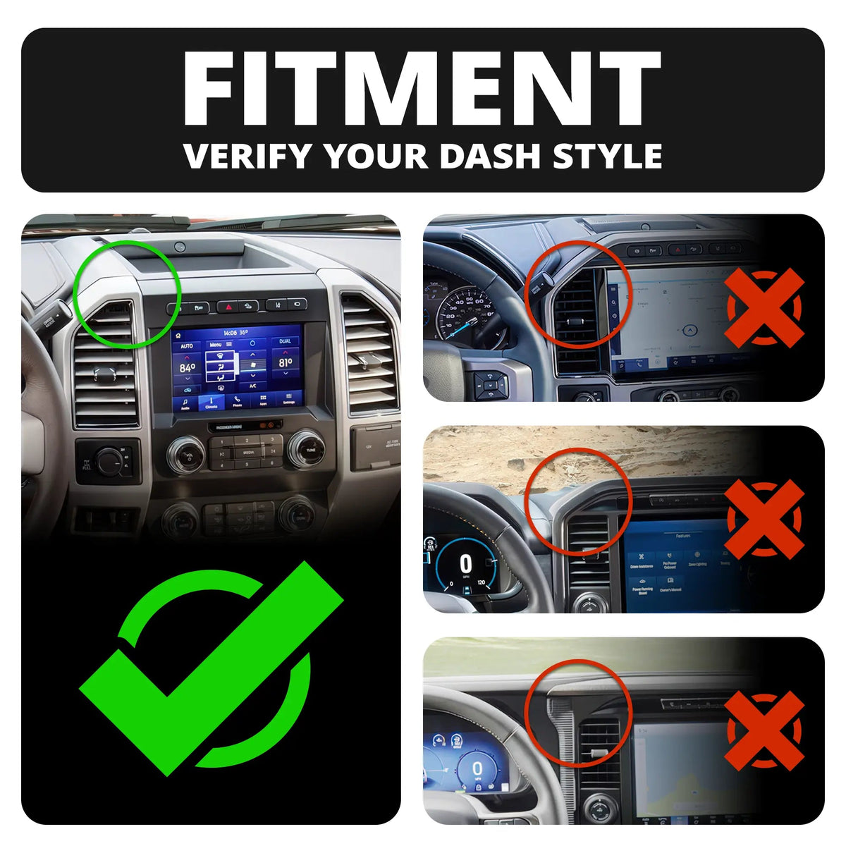 ‘15-‘20 Ford F-150, ‘17-‘22 Super Duty, ‘18-‘21 Expedition Tackform Assault Track Picatinny Dash Bracket With Dual MagSafe Phone Mounts - Xtrusion Overland