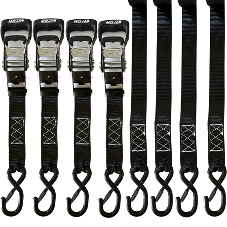 1.6" x 15' Ratchet Tie-Down Set (Pack of 4) , Closed Hook (Lifetime Warranty) - Xtrusion Overland